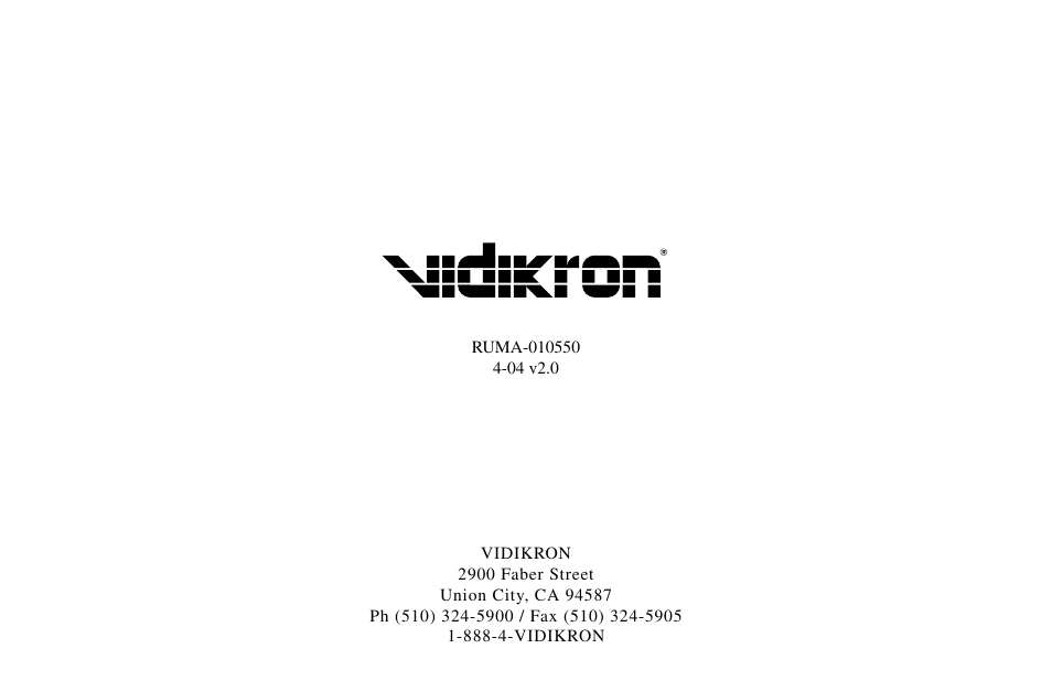 Vidikron VP-60 User Manual | Page 117 / 117