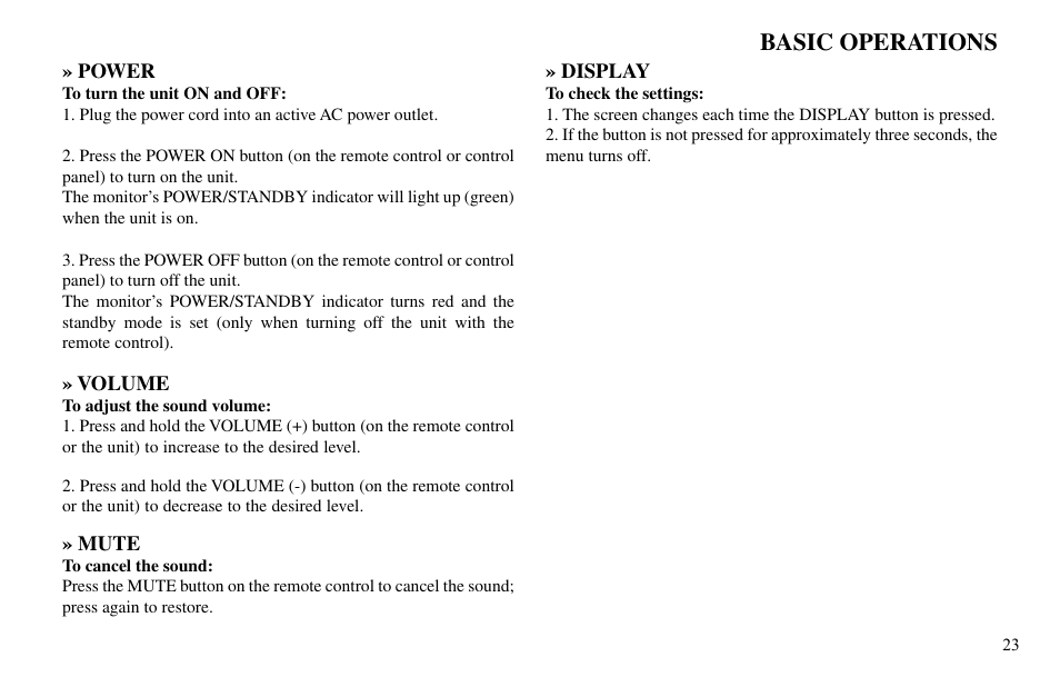 Basic operations | Vidikron VP-60 User Manual | Page 24 / 117