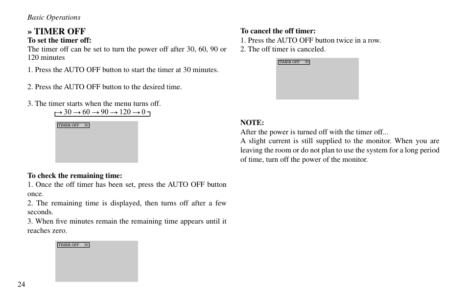 Timer off | Vidikron VP-60 User Manual | Page 25 / 117
