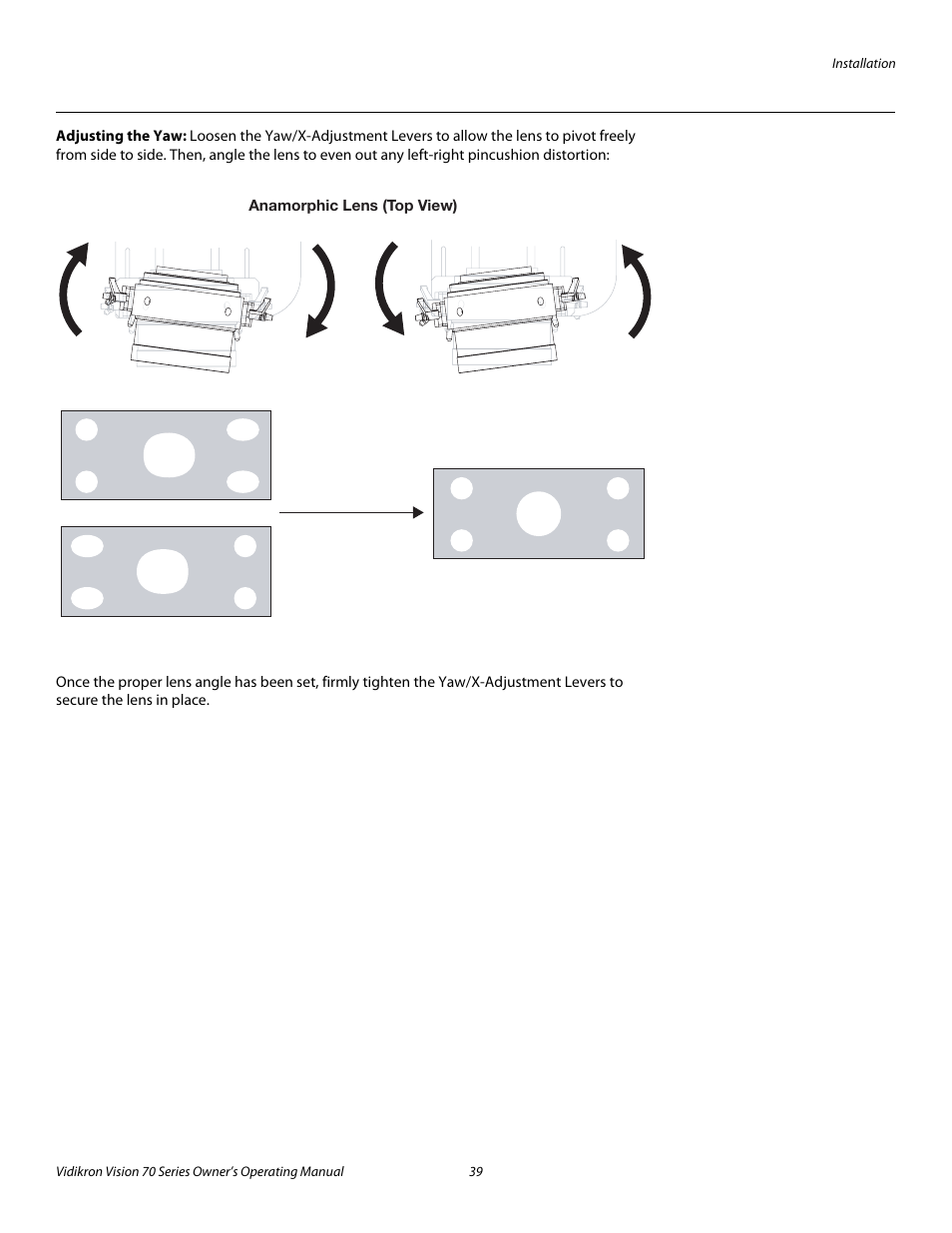 Adjusting the yaw, Pre l iminar y | Vidikron SERIES 1080p User Manual | Page 51 / 88