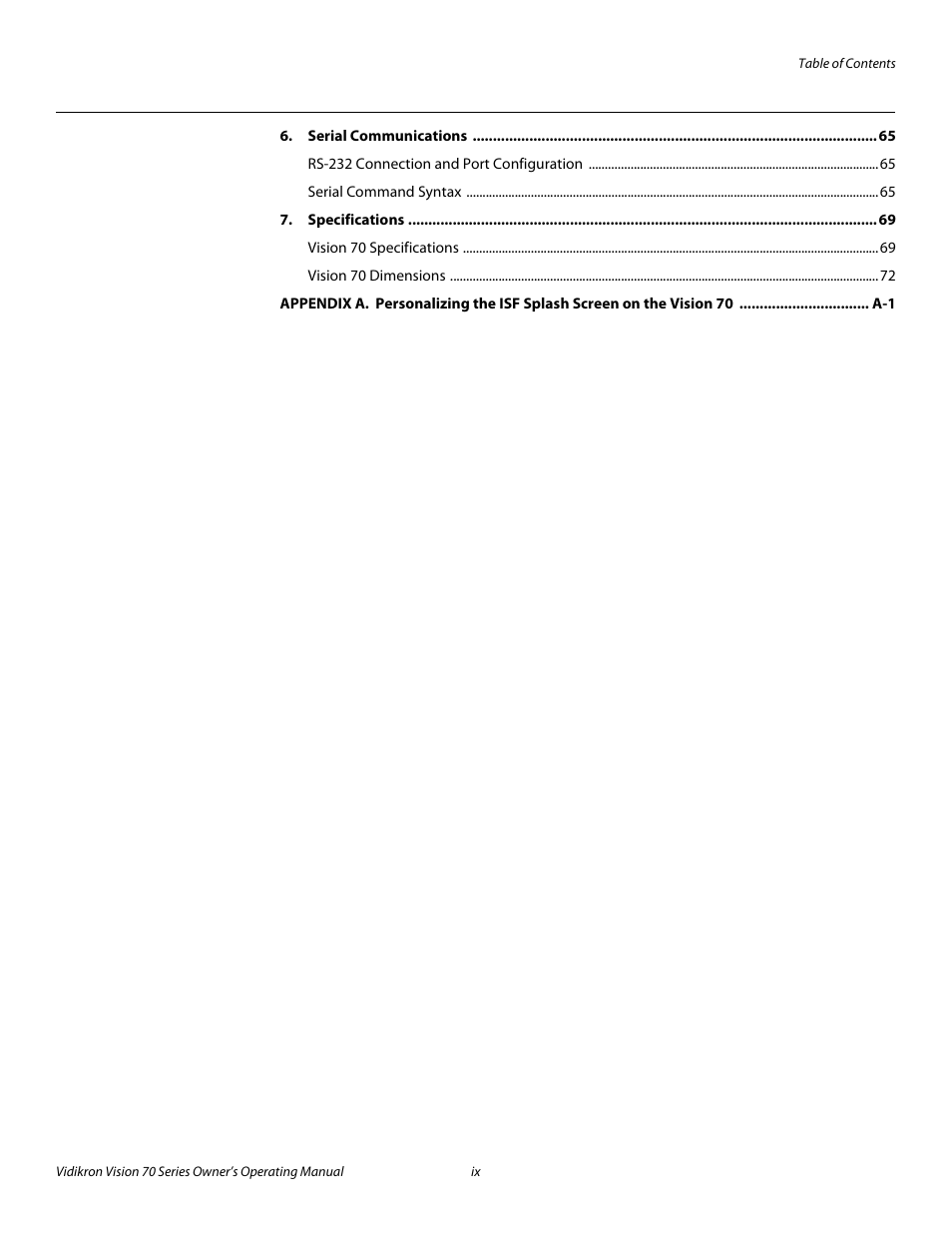 Pre l iminar y | Vidikron SERIES 1080p User Manual | Page 9 / 88