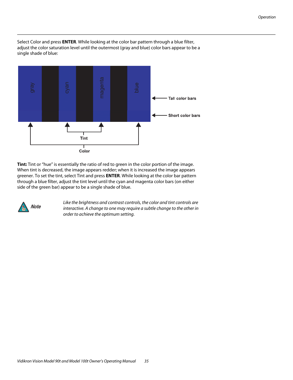 Tint | Vidikron Vision 90t User Manual | Page 45 / 76