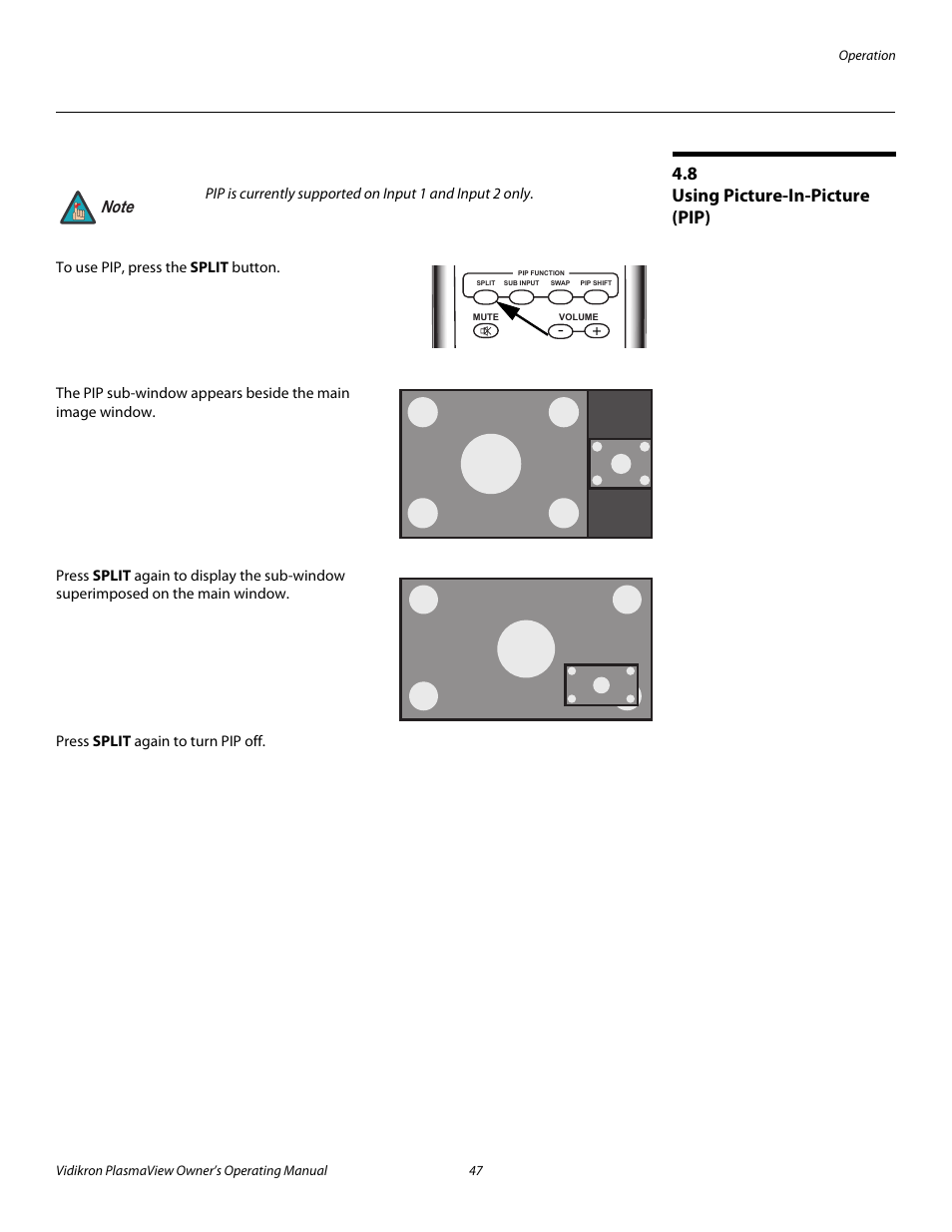 8 using picture-in-picture (pip), Using picture-in-picture (pip), Pre l iminar y | Vidikron VP-6000a User Manual | Page 57 / 84