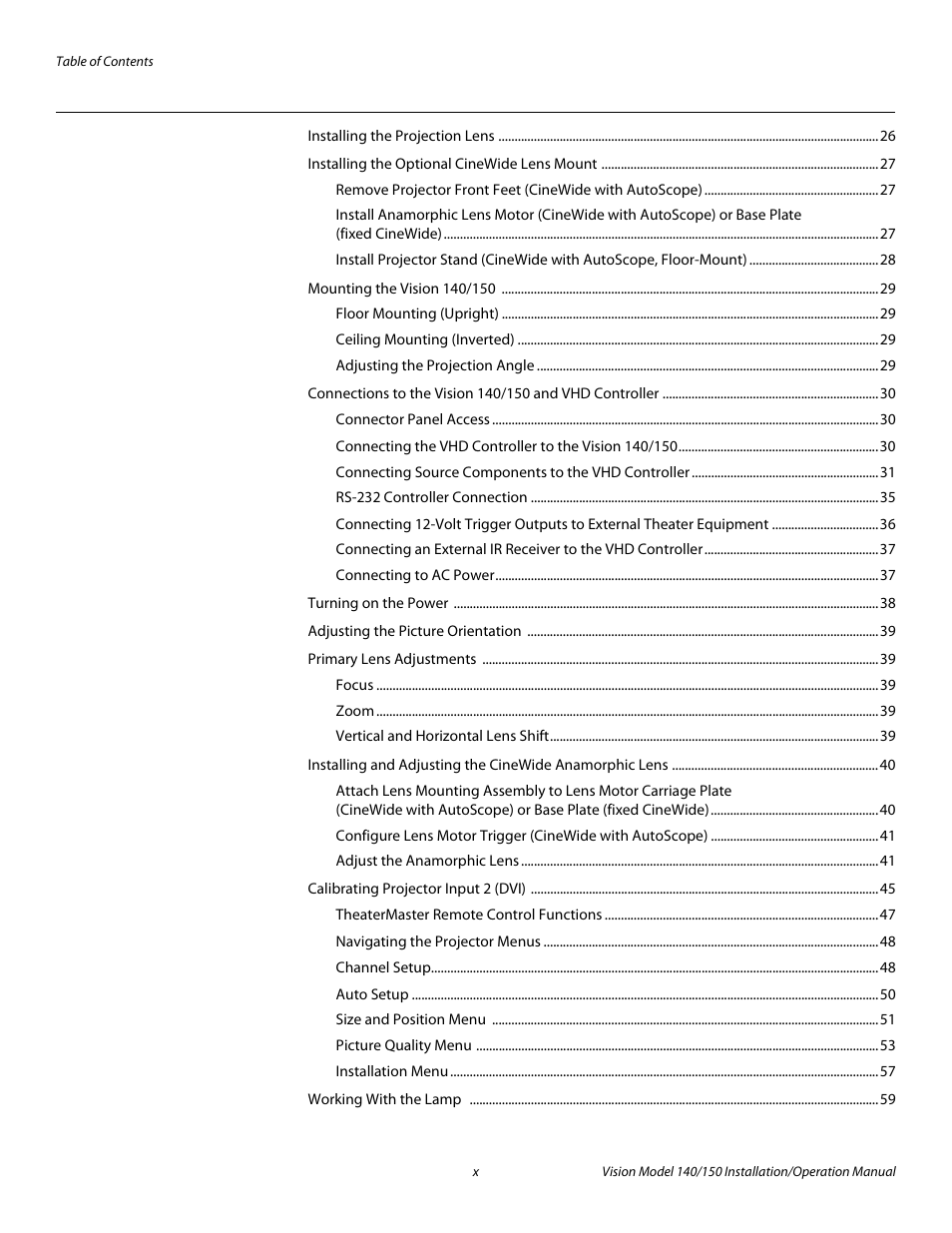 Pre l iminar y | Vidikron Vision 150 User Manual | Page 10 / 116