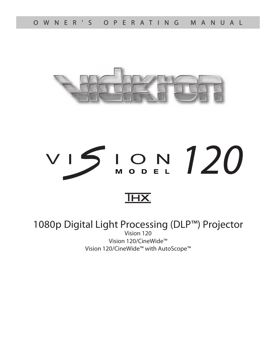 Vidikron Vision v120 User Manual | 88 pages