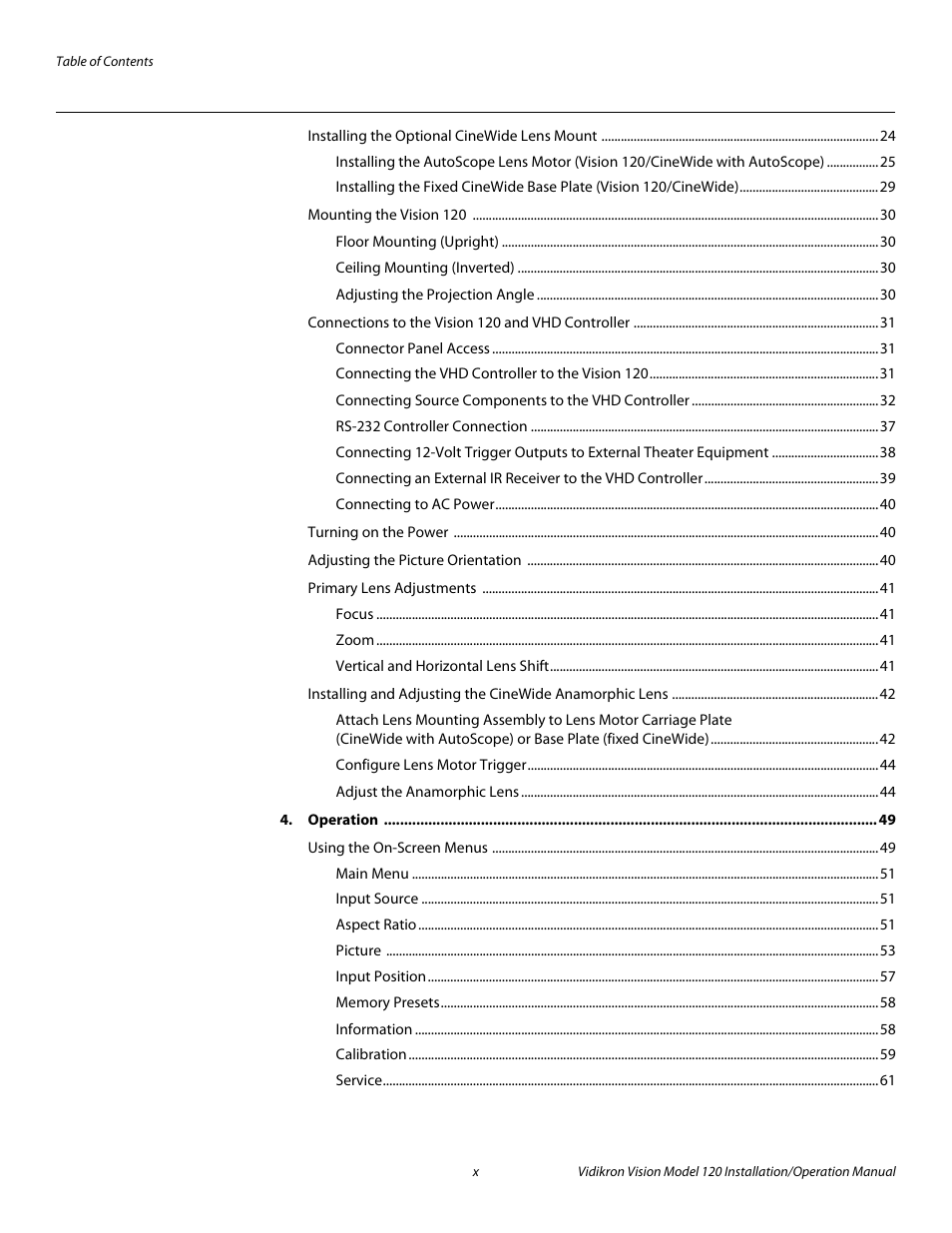 Pre l iminar y | Vidikron Vision 120 User Manual | Page 10 / 92
