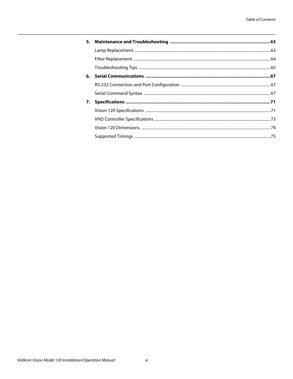 Pre l iminar y | Vidikron Vision 120 User Manual | Page 11 / 92