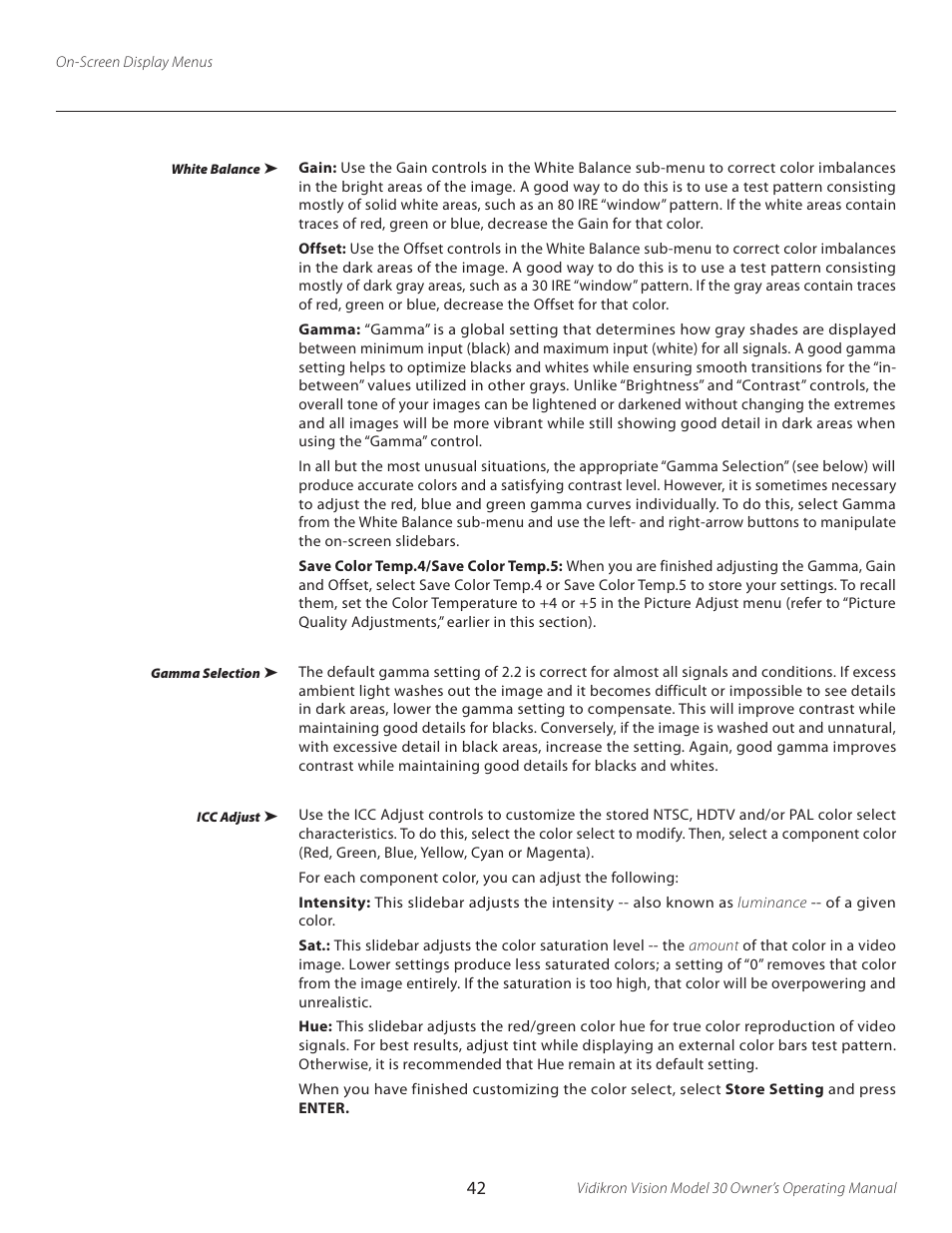 Vidikron Vision 30 User Manual | Page 42 / 58