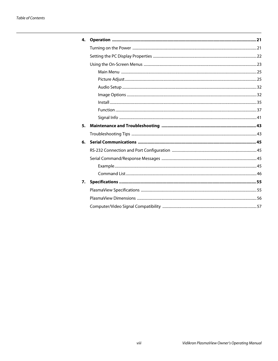 Pre l iminar y | Vidikron VP-5000 User Manual | Page 8 / 70