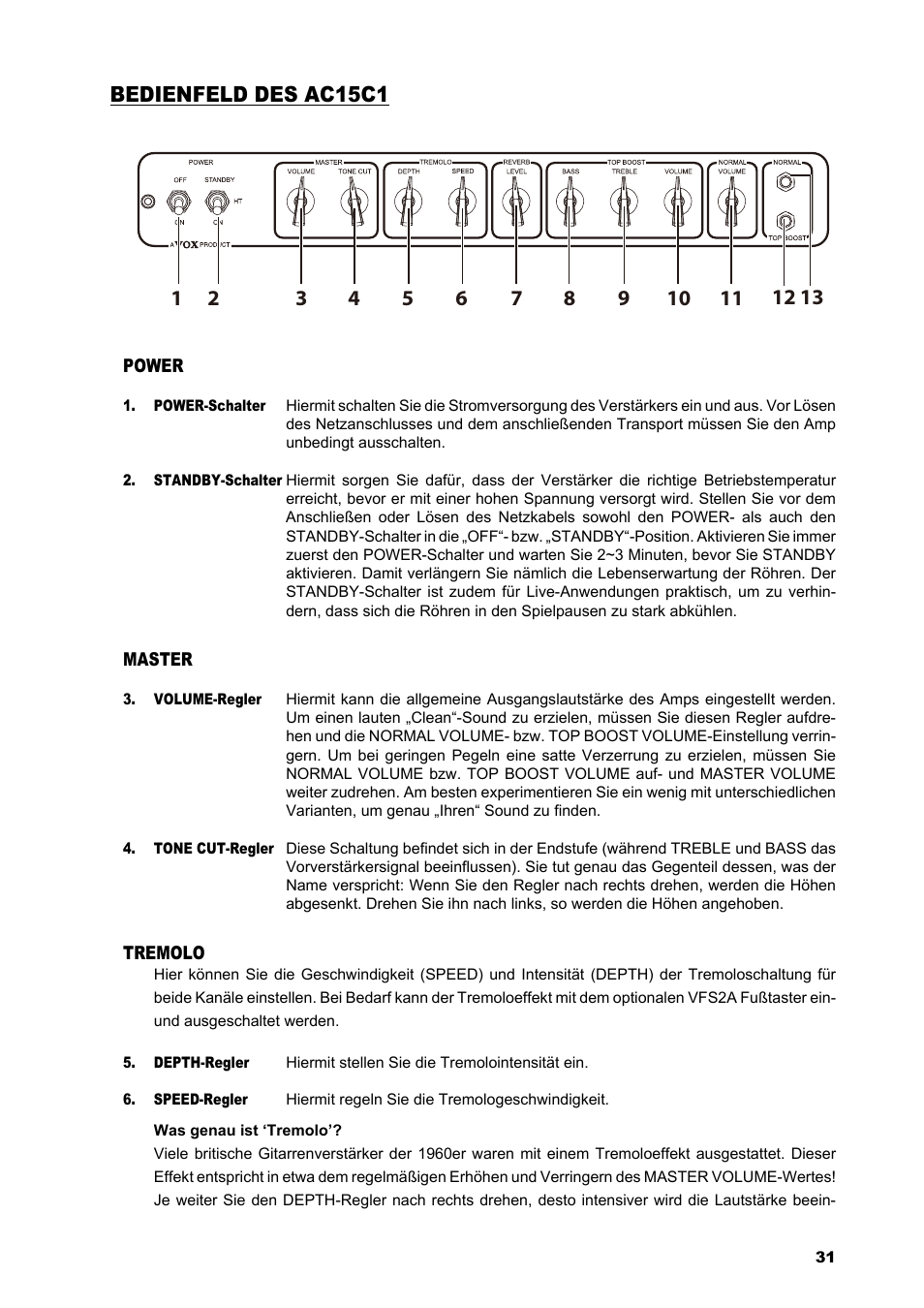 VOX Amplification USA AC15C1 User Manual | Page 31 / 46