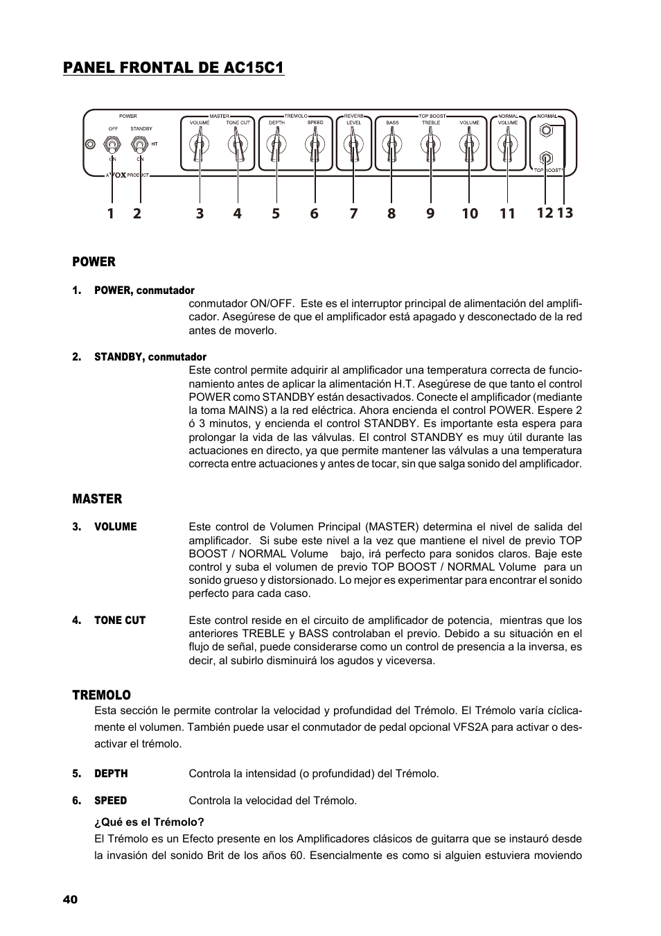 VOX Amplification USA AC15C1 User Manual | Page 40 / 46