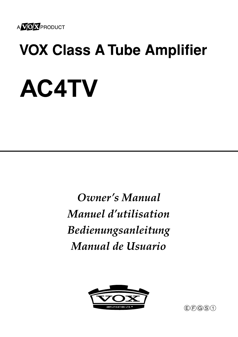 VOX Amplification USA AC4TV User Manual | 18 pages