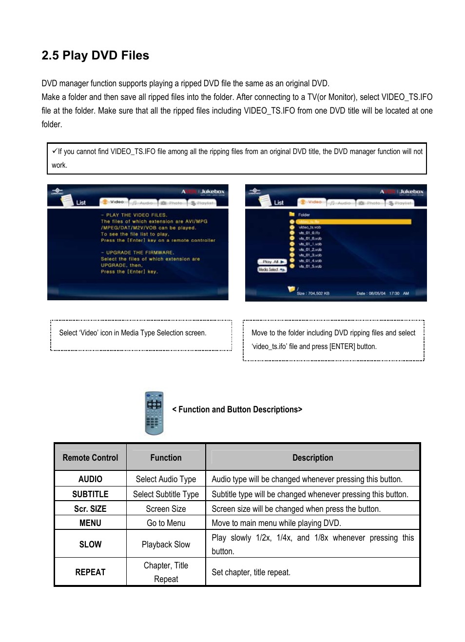 5 play dvd files | Vantec Jukebox User Manual | Page 28 / 36