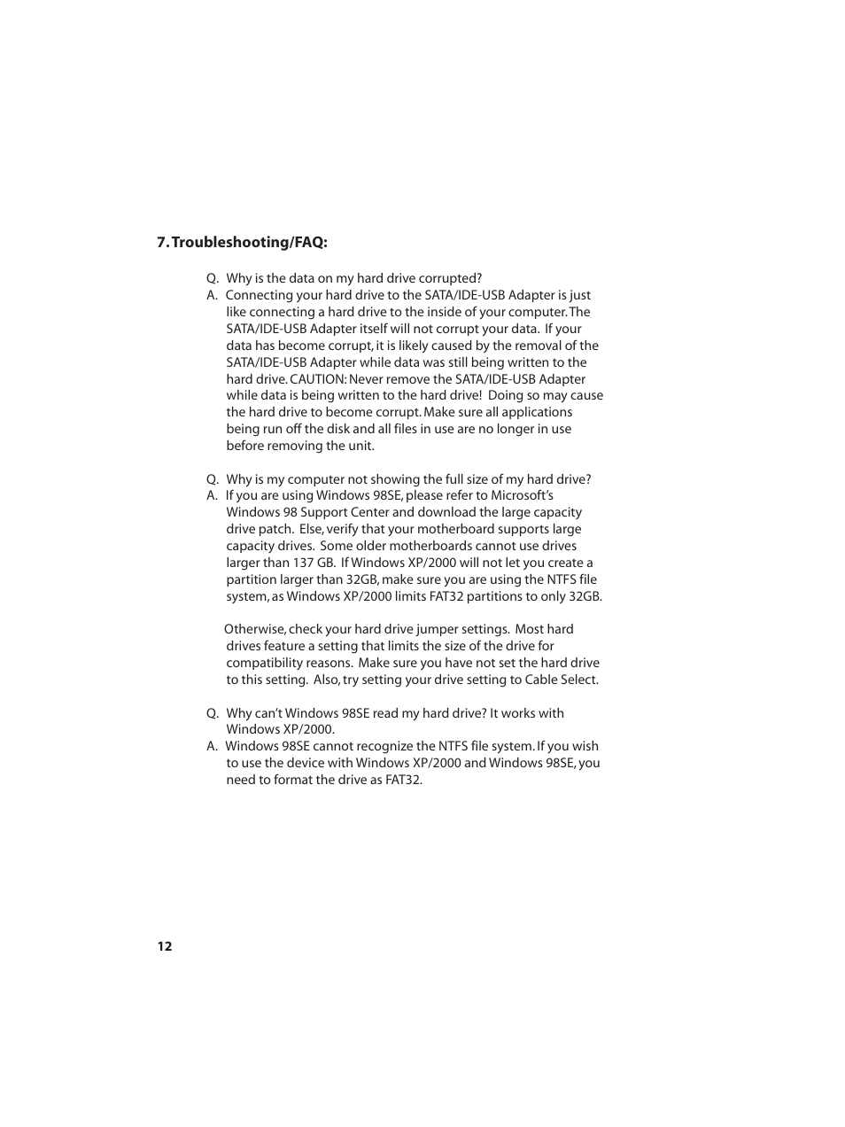 Vantec SATA/IDE to USB 2.0 Adapter None User Manual | Page 14 / 15