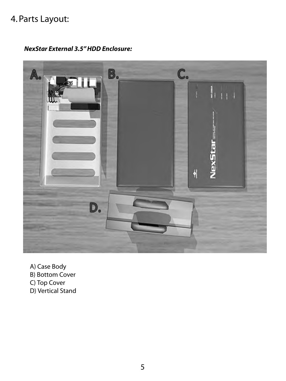 Parts layout | Vantec NEXSTAR NST-350U2 User Manual | Page 7 / 20