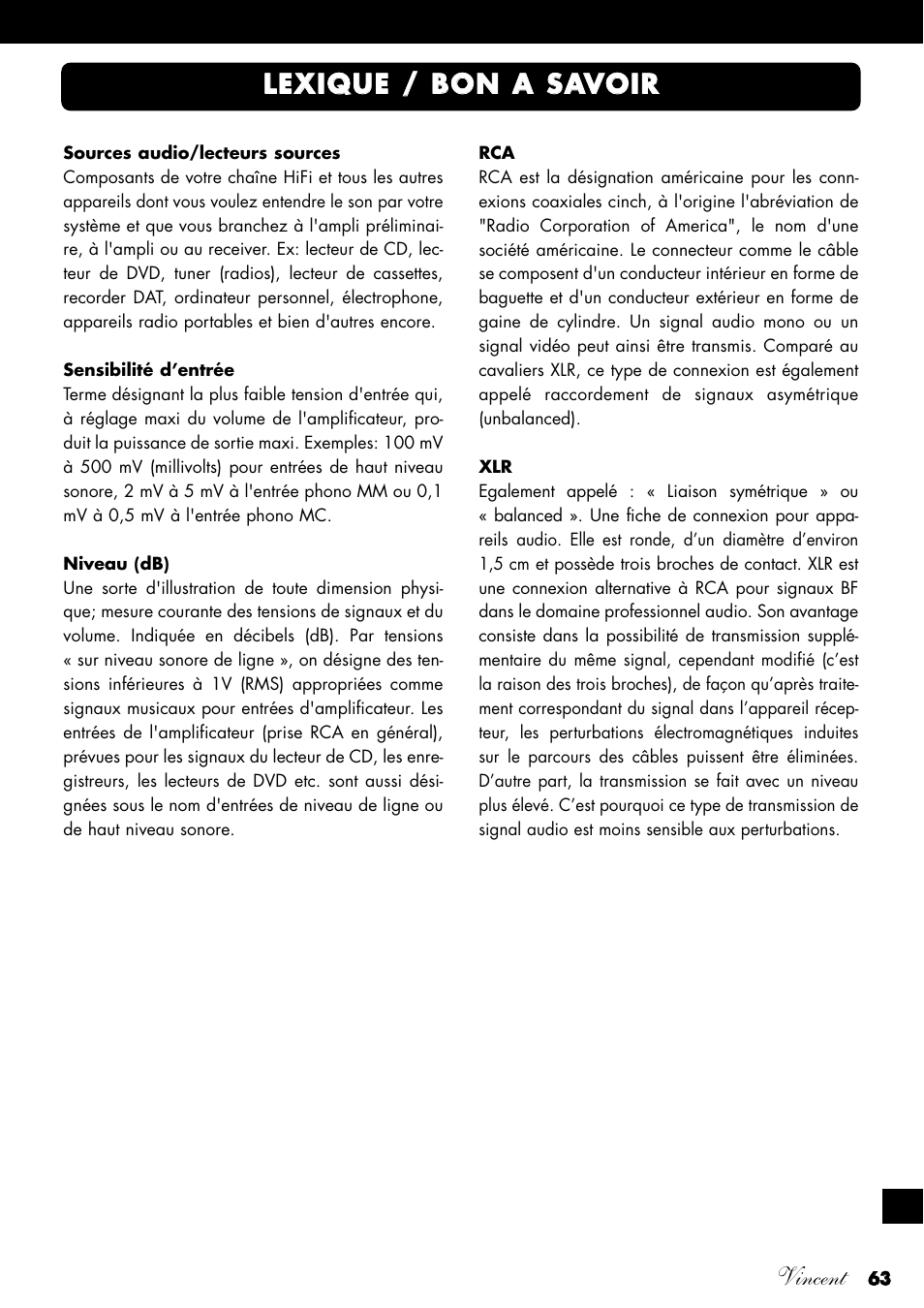 Vincent Audio SV-234 User Manual | Page 63 / 64