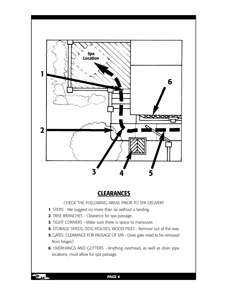 Cl e a ra nces | Vita Spa L100 User Manual | Page 10 / 48
