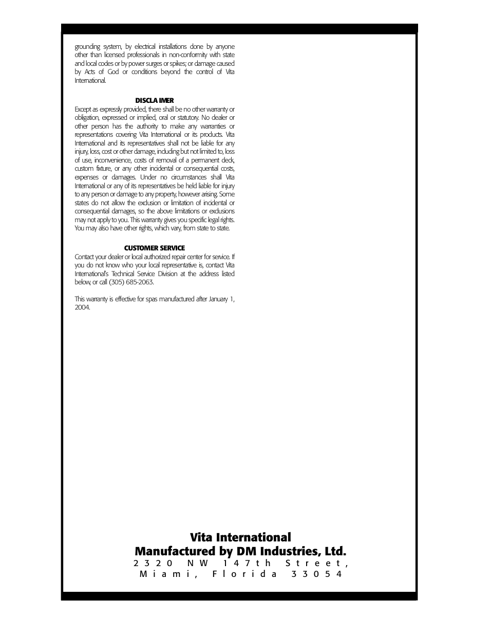 Vita Spa L100 User Manual | Page 47 / 48