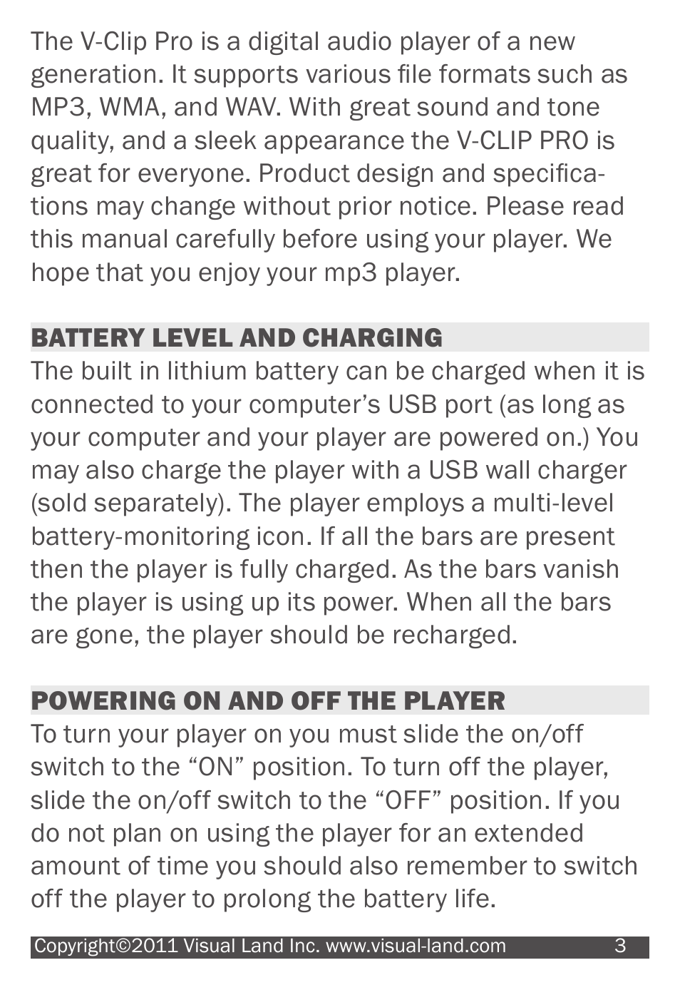 Visual Land V-CLIP PRO 903 User Manual | Page 3 / 13