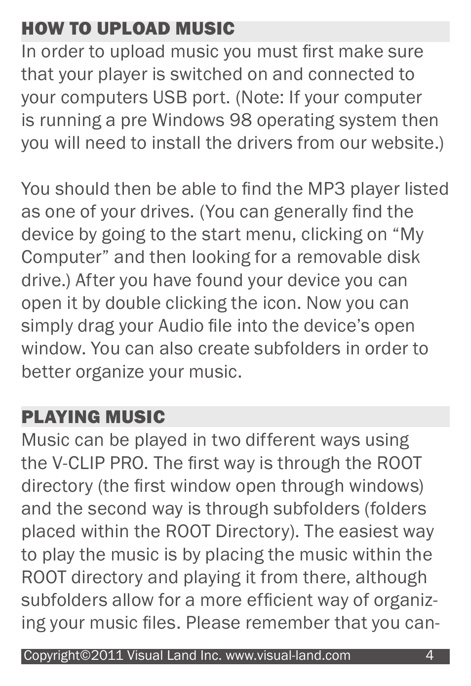 Visual Land V-CLIP PRO 903 User Manual | Page 4 / 13