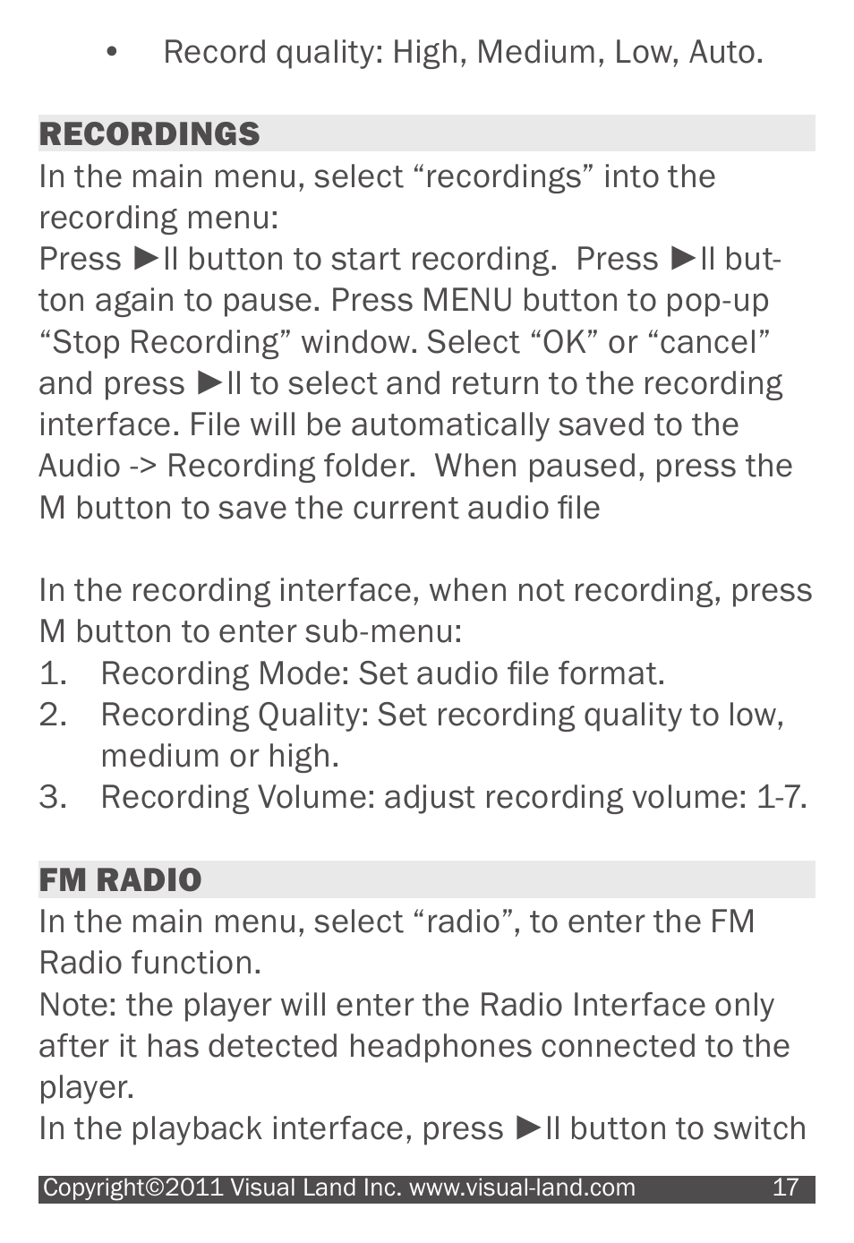 Visual Land V-MOTION 904 User Manual | Page 17 / 30