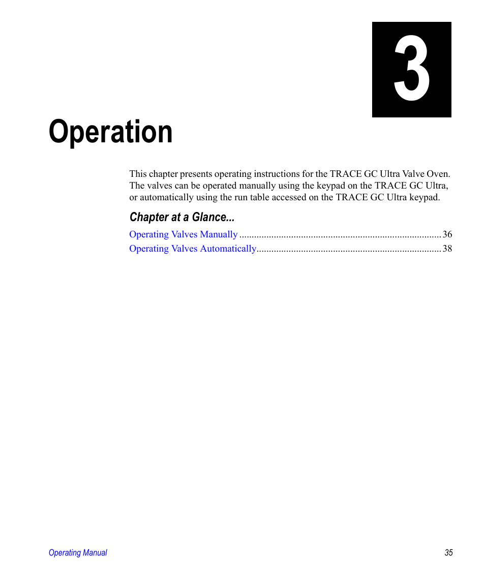 Operation, Chapter 3 operation, Chapter 3 | Valco electronic Valve Oven User Manual | Page 35 / 62