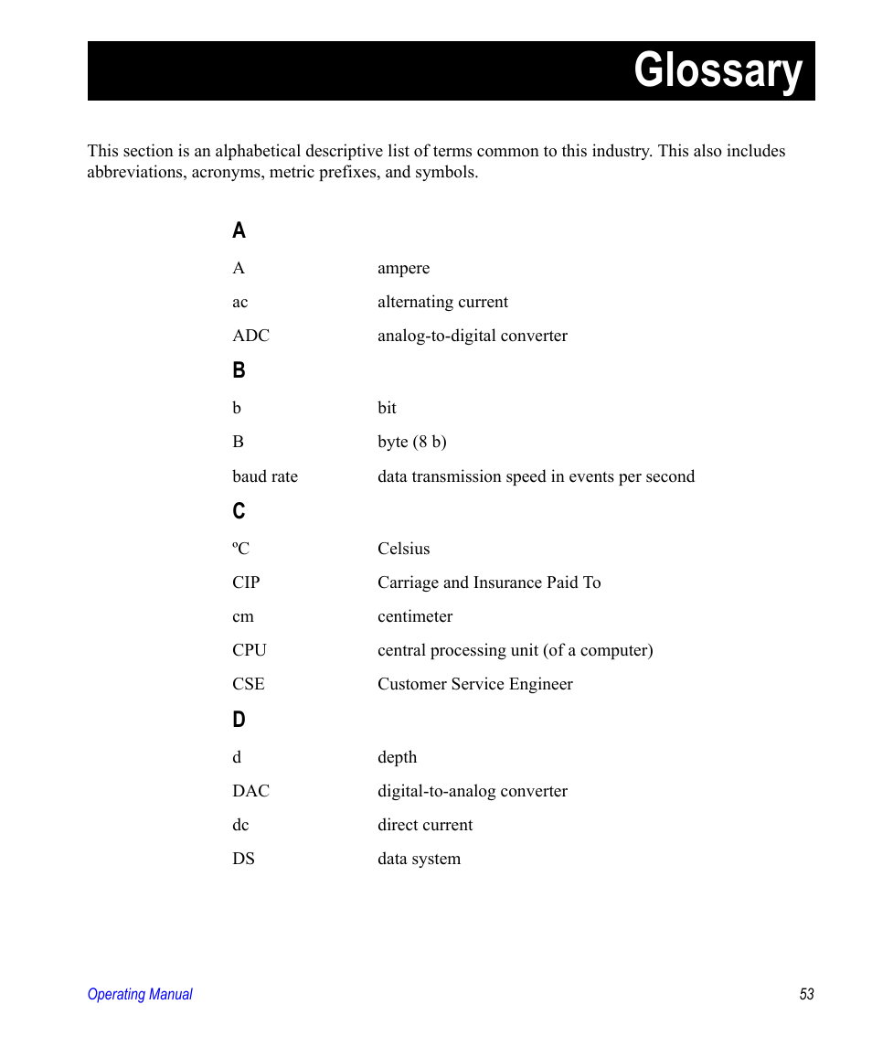 Glossary, Is an | Valco electronic Valve Oven User Manual | Page 53 / 62