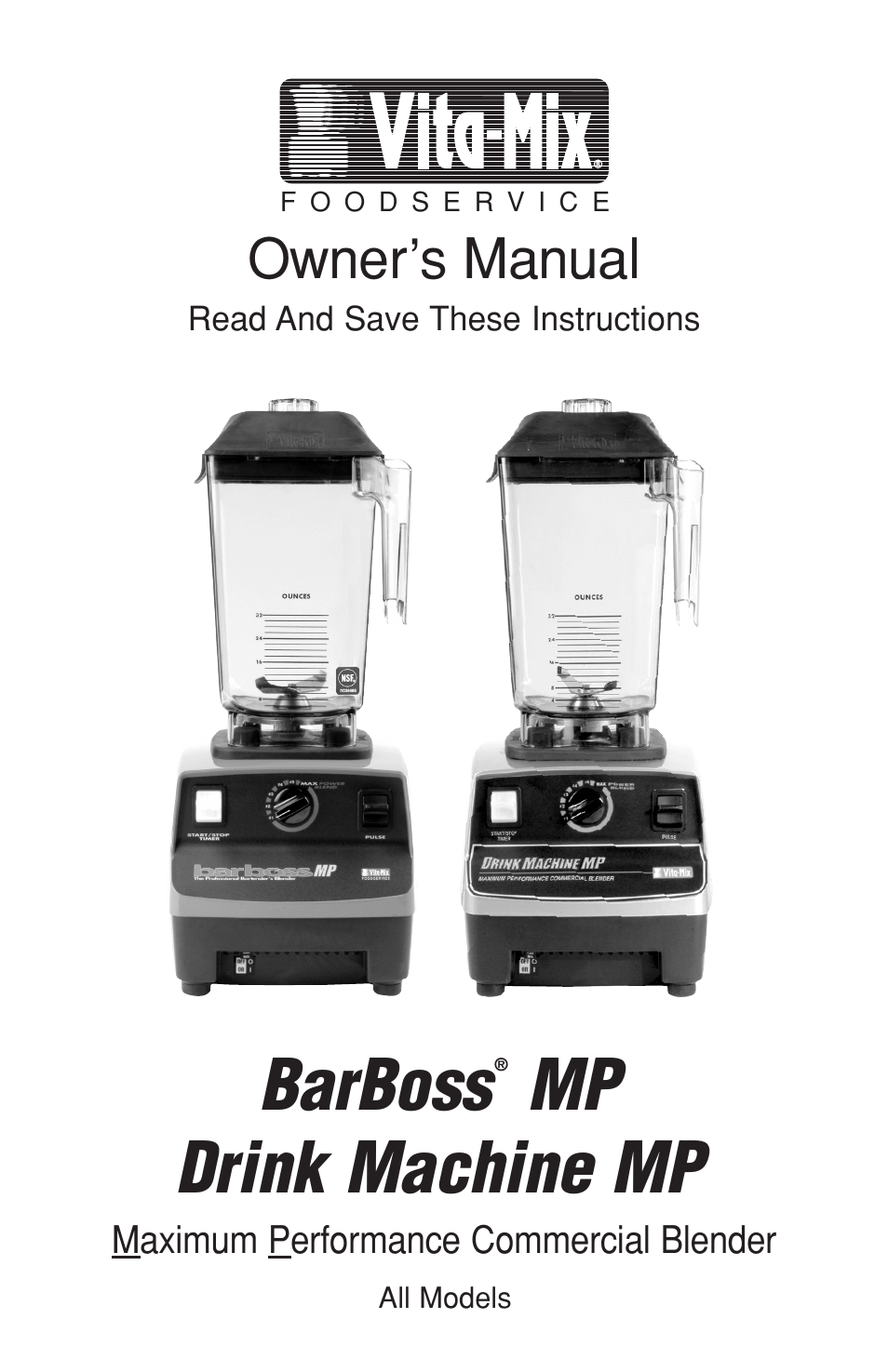 Vita-Mix BARBOSS MP User Manual | 16 pages