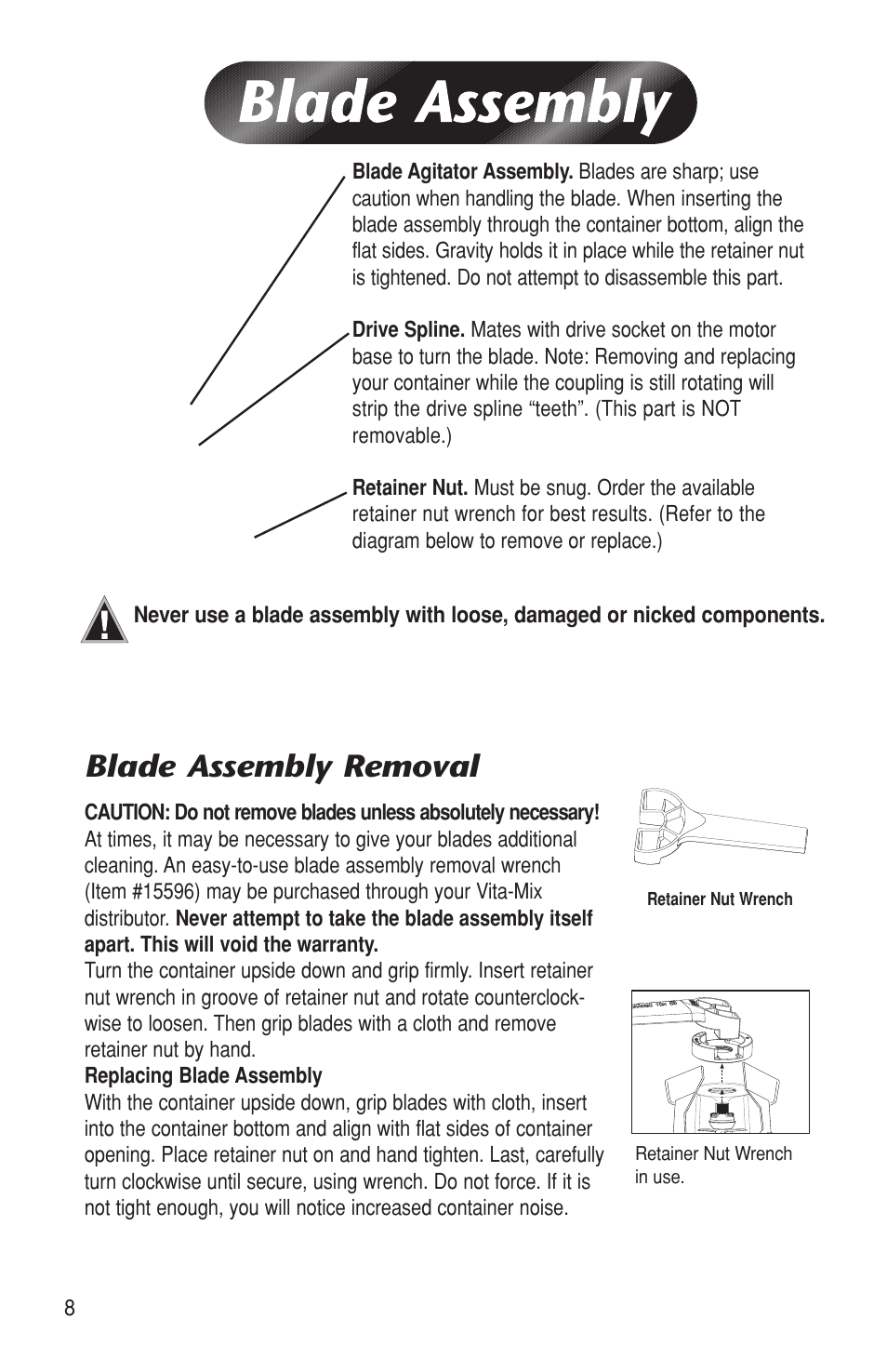 Blade assembly removal | Vita-Mix BARBOSS MP User Manual | Page 8 / 16