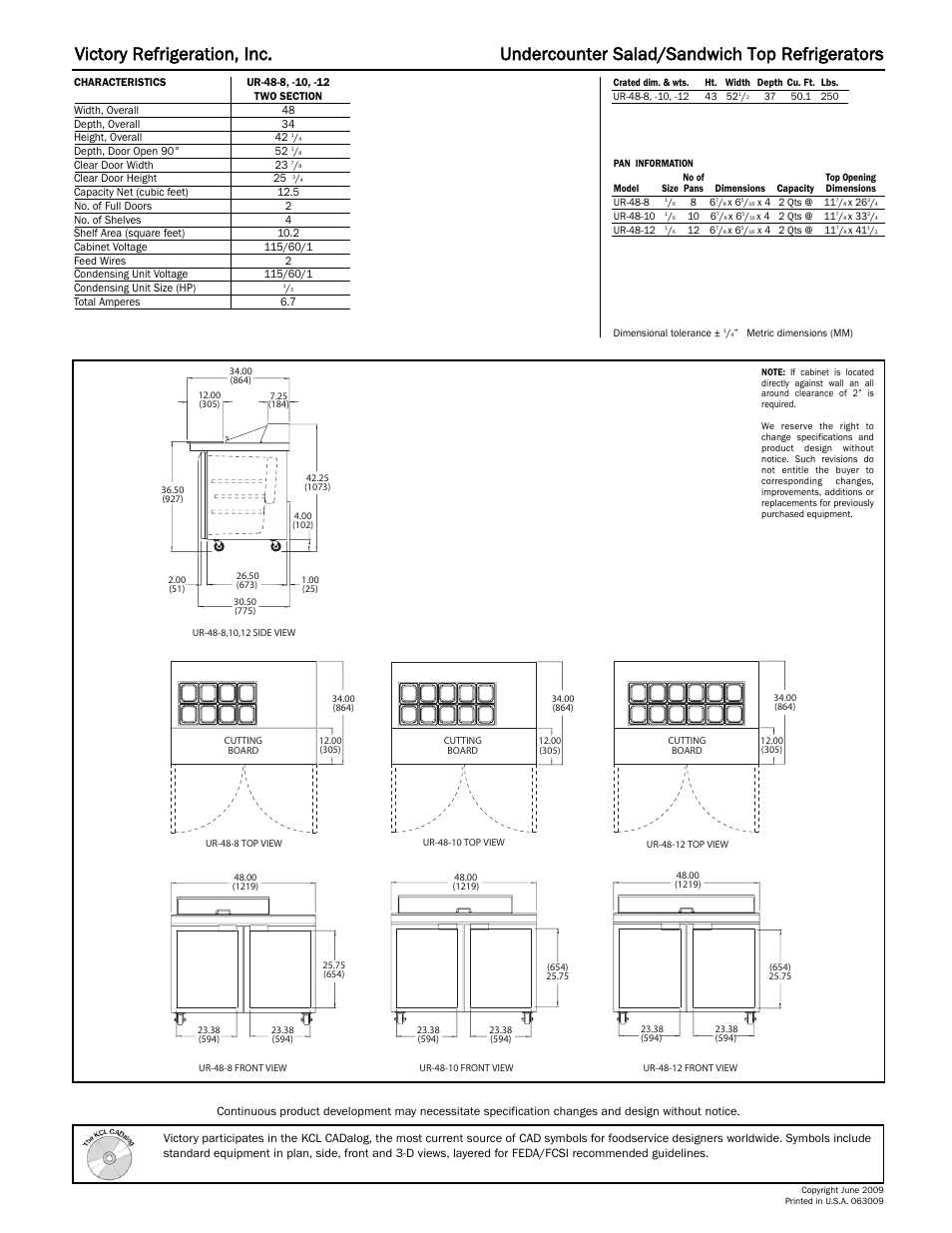 Victory Refrigeration UR-48-10 User Manual | Page 2 / 2