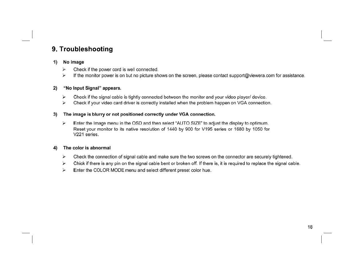 ViewEra V221MV User Manual | Page 20 / 23