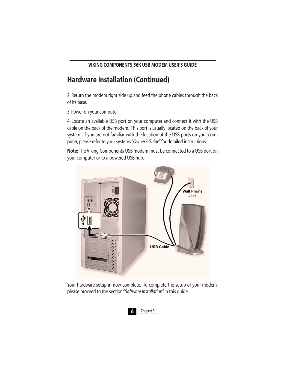 Hardware installation (continued) | Viking InterWorks 56K User Manual | Page 8 / 37