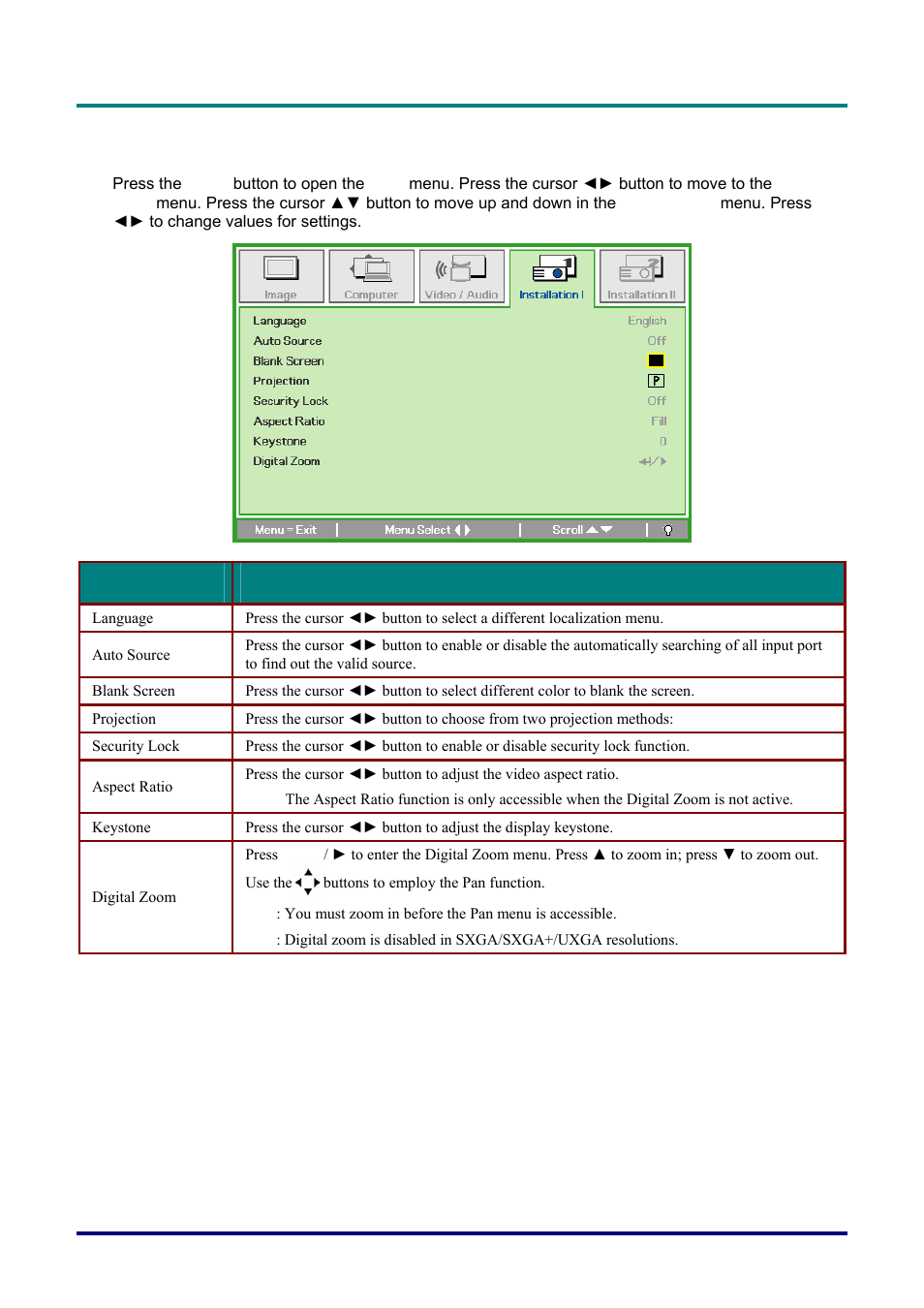 Vivitek D326 User Manual | Page 32 / 52