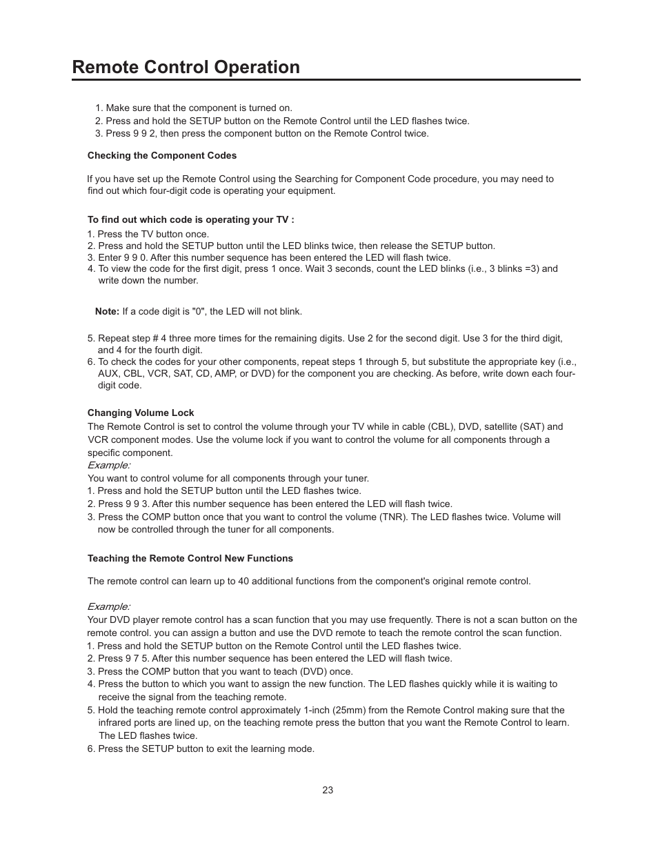 Remote control operation | Vivitek 51" Micro Display Projection TV User Manual | Page 29 / 58
