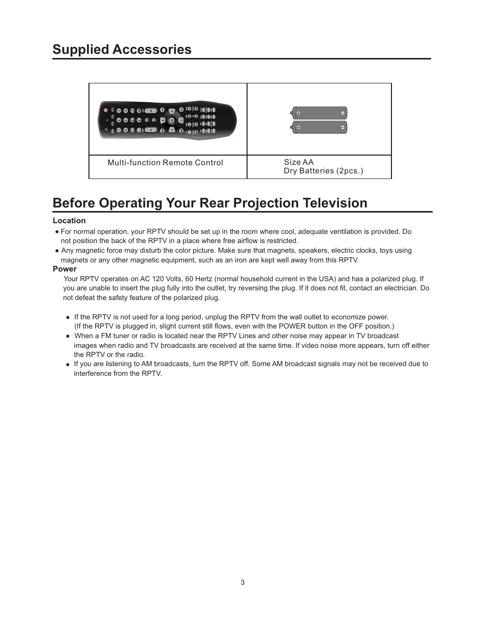 Vivitek 51" Micro Display Projection TV User Manual | Page 9 / 58