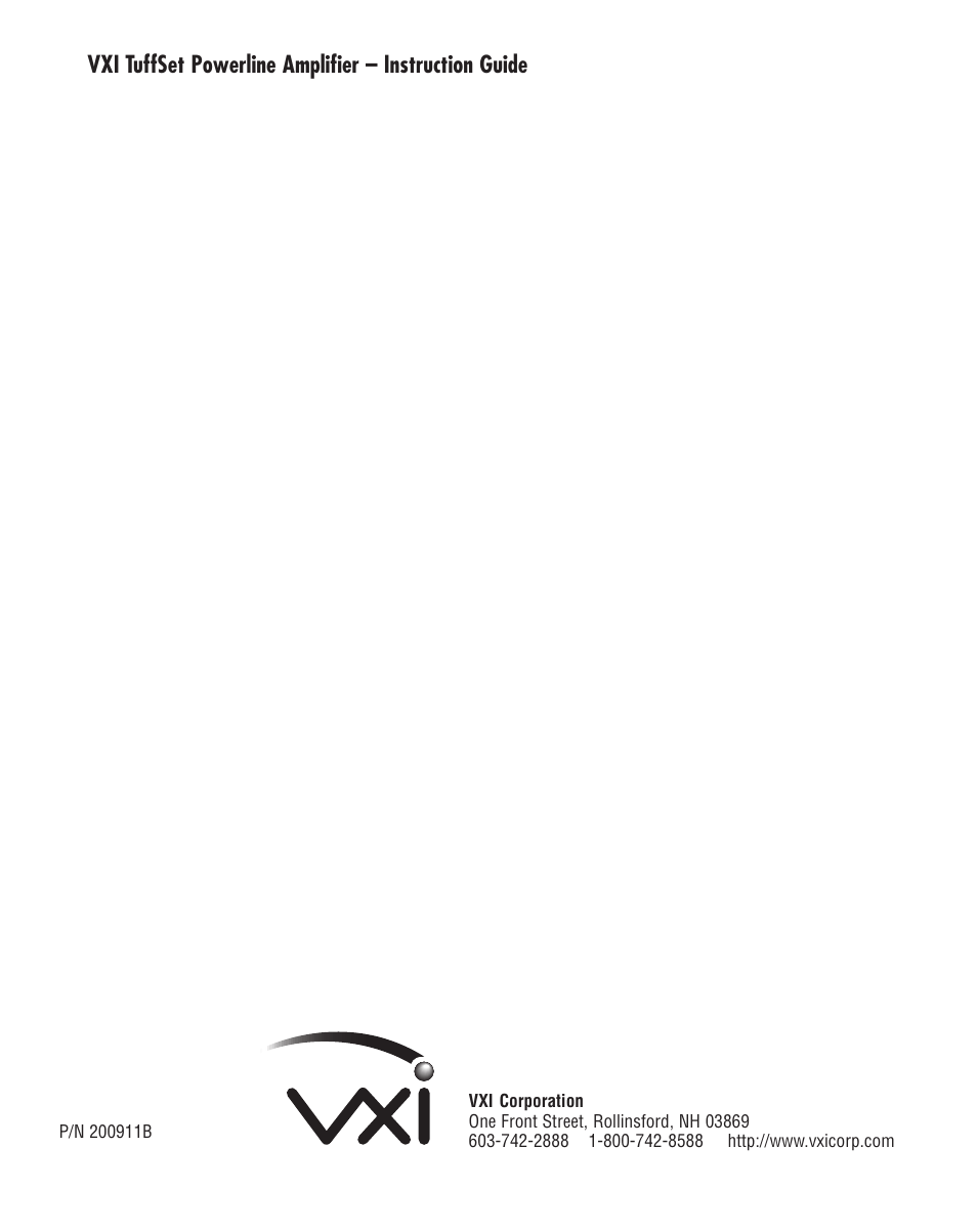 VXI Powerline Amplifier User Manual | Page 8 / 9