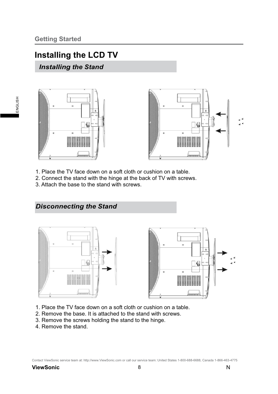 Installing the lcd tv | VIEWSONIC N4290p User Manual | Page 15 / 42