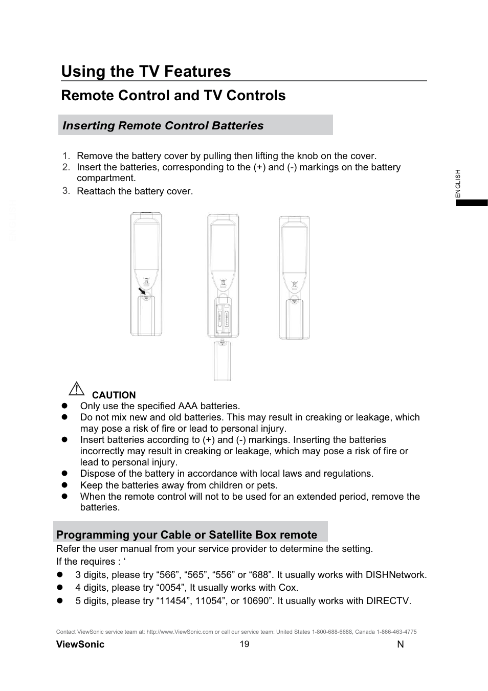 Using the tv features, Remote control and tv controls | VIEWSONIC N4290p User Manual | Page 26 / 42