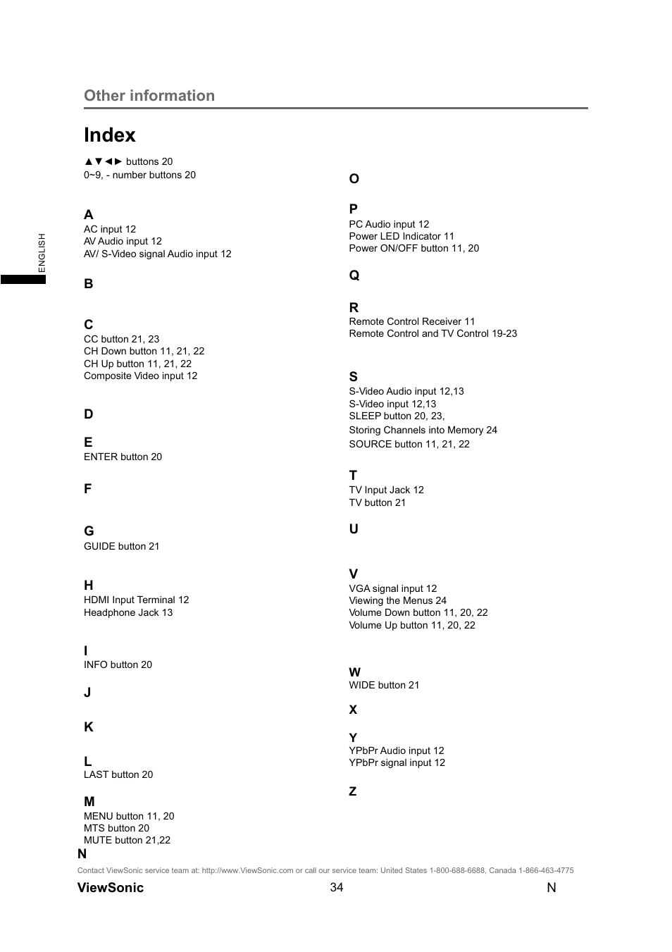 Index, Other information | VIEWSONIC N4290p User Manual | Page 41 / 42