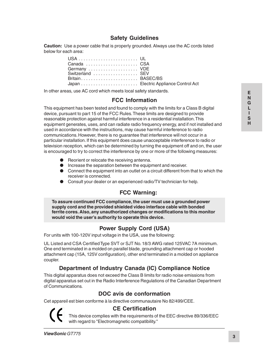 VIEWSONIC GT775 User Manual | Page 3 / 22