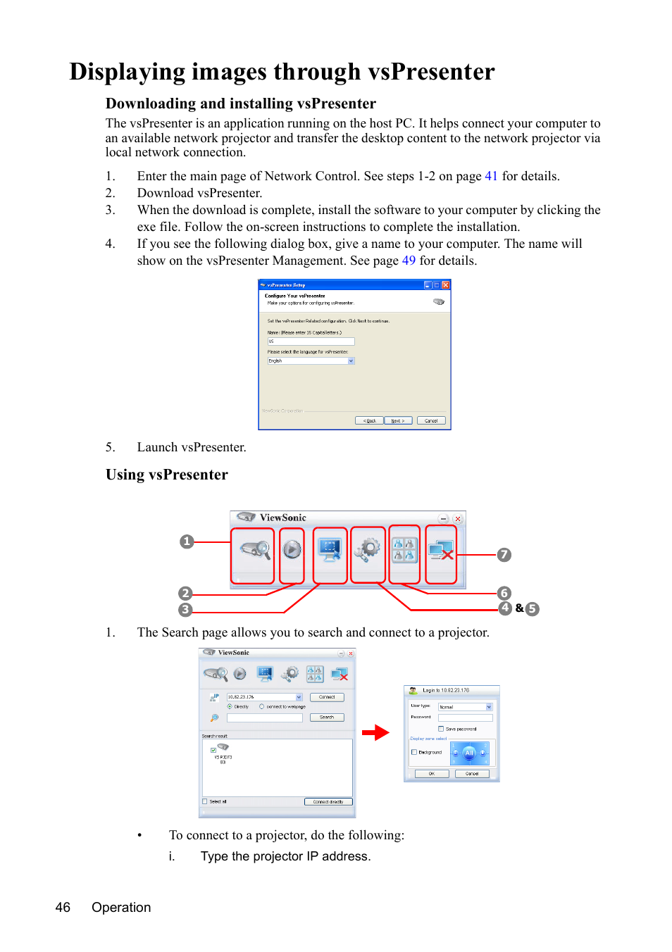 Displaying images through vspresenter, Displaying images through | VIEWSONIC PJD7383 User Manual | Page 50 / 95