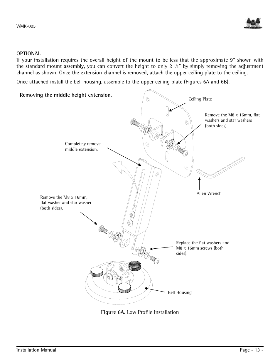 Low profile installation | VIEWSONIC WMK-005 User Manual | Page 13 / 20