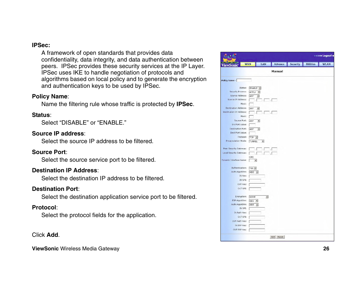 VIEWSONIC Wireless Media Gateway WMG80 User Manual | Page 32 / 105