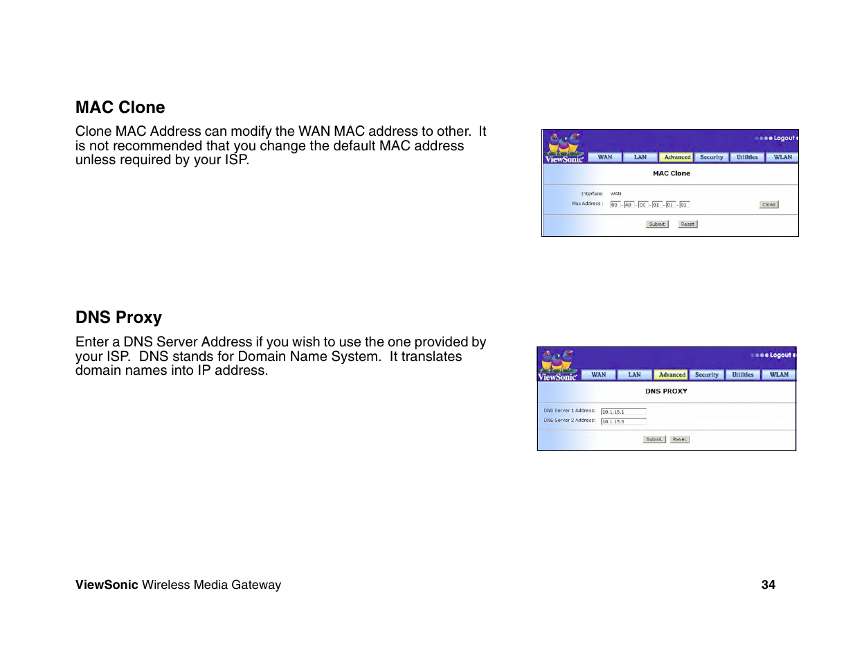 VIEWSONIC Wireless Media Gateway WMG80 User Manual | Page 40 / 105