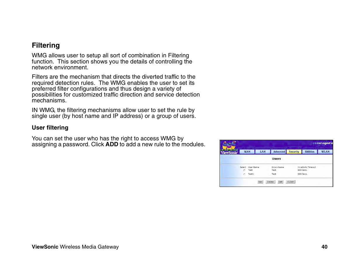 VIEWSONIC Wireless Media Gateway WMG80 User Manual | Page 46 / 105