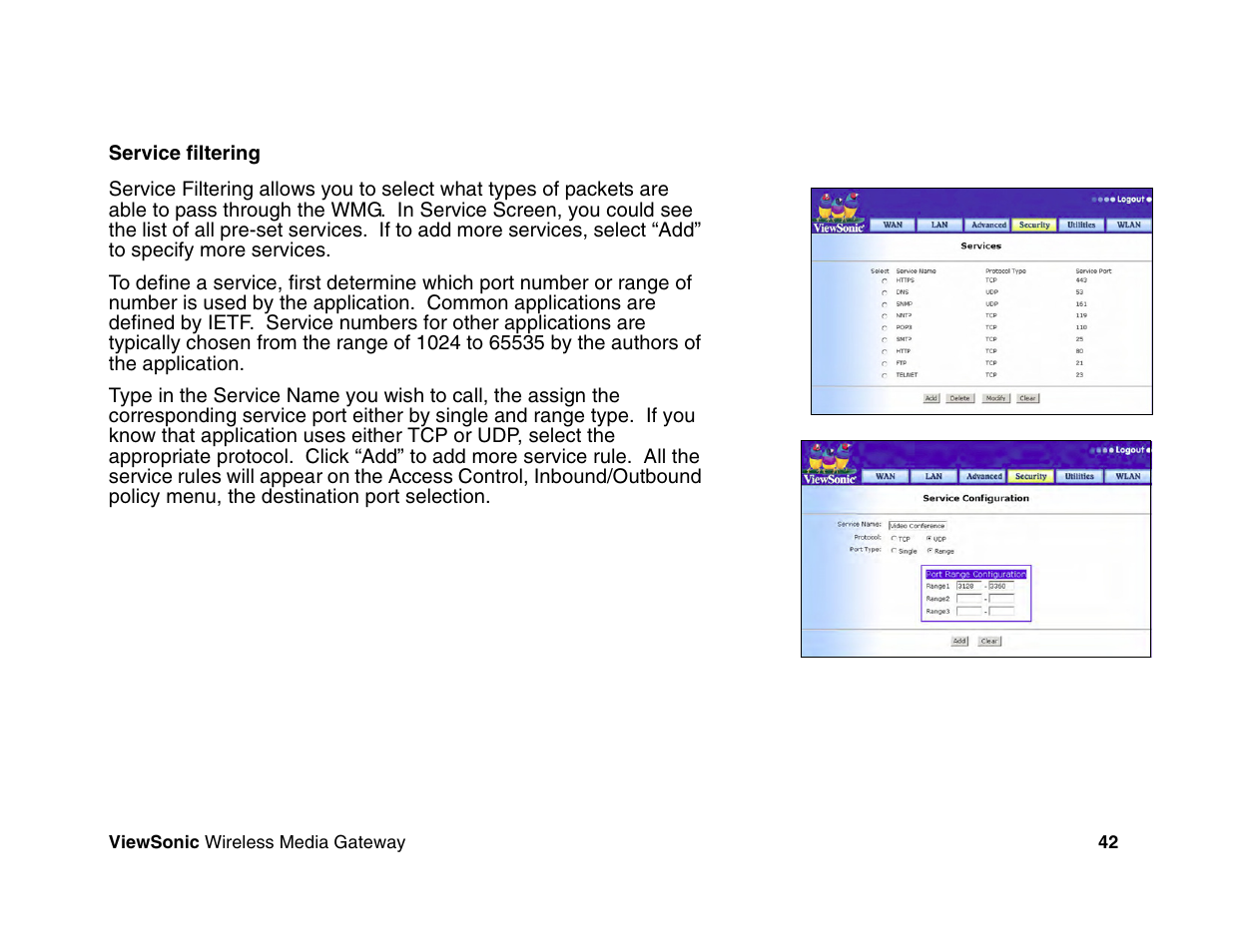VIEWSONIC Wireless Media Gateway WMG80 User Manual | Page 48 / 105