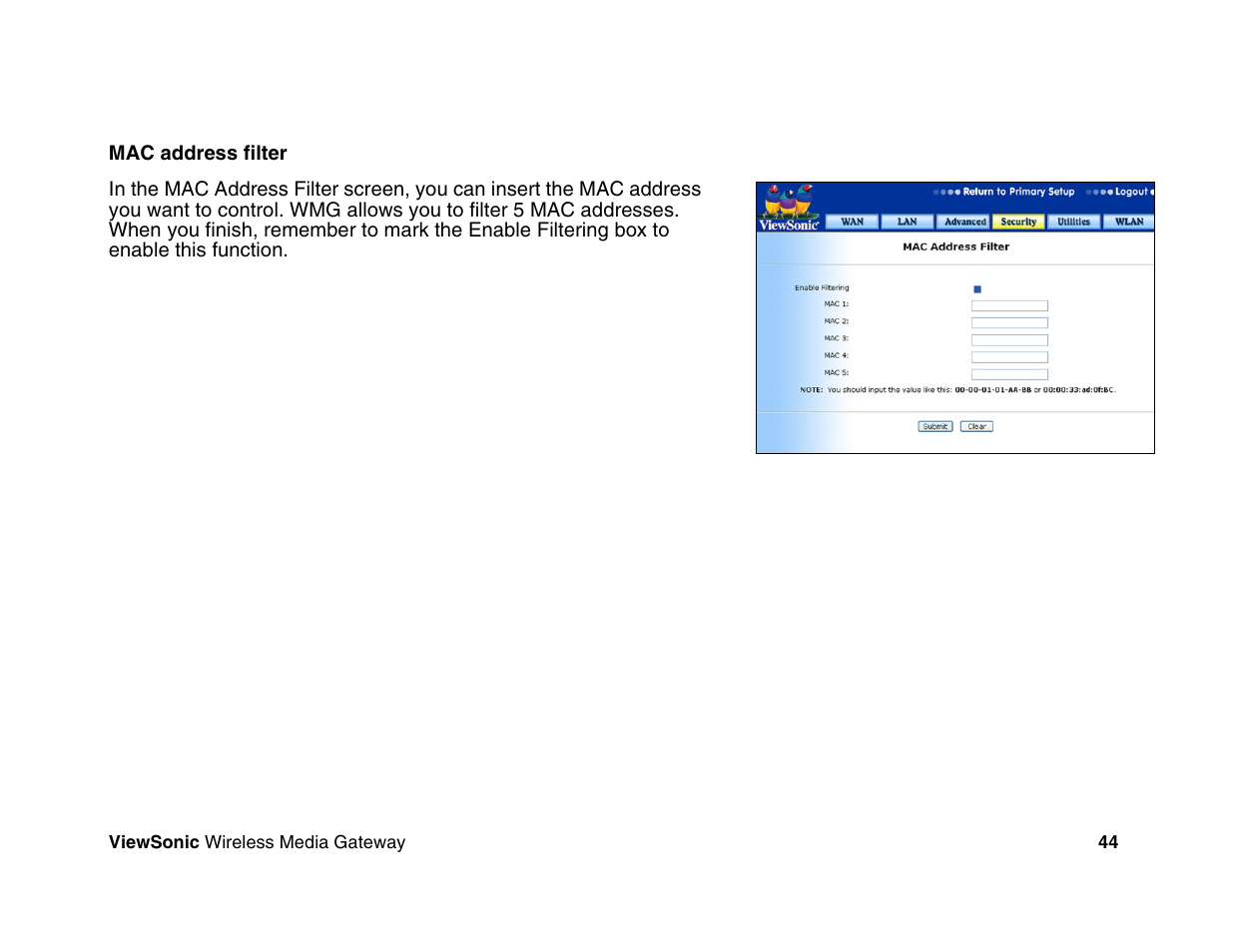 VIEWSONIC Wireless Media Gateway WMG80 User Manual | Page 50 / 105