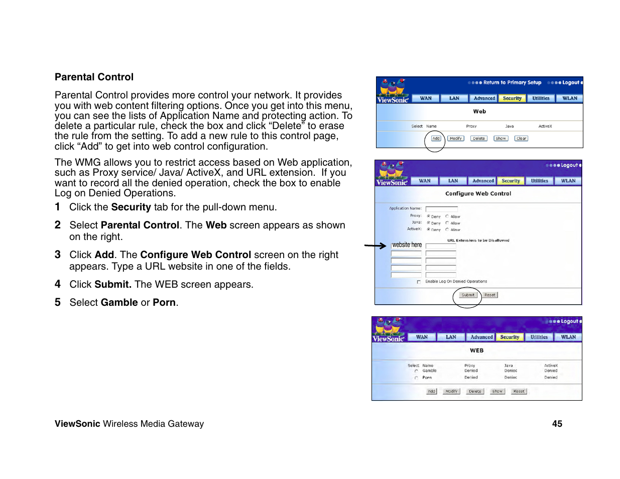 VIEWSONIC Wireless Media Gateway WMG80 User Manual | Page 51 / 105