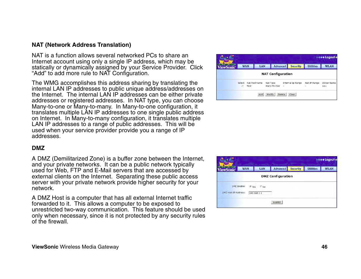 VIEWSONIC Wireless Media Gateway WMG80 User Manual | Page 52 / 105