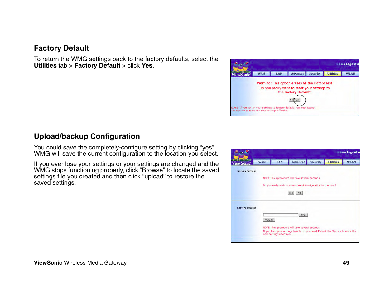 VIEWSONIC Wireless Media Gateway WMG80 User Manual | Page 55 / 105